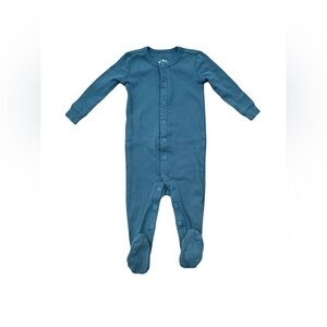 Primary Size 9-12 Months Teal Organic Footie Pajamas